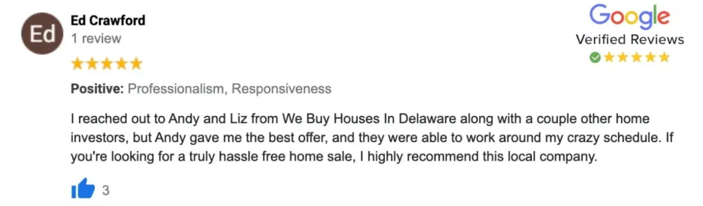 Customer review of Sell My House Fast Hub